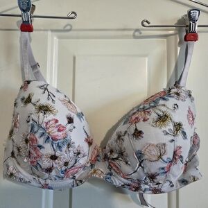 Victoria's Secret 34DD DREAM ANGELS LINED DEMI BRA Coconut White Embroidery